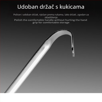 Kuhača s integriranim cjedilom, duga drška s kukicom za vješanje, od nehrđajućeg čelika 201; protuklizna, otporna na visoke temperature, pogodna za juhe i kaše