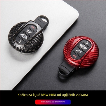 Karbonska MINI futrola za ključ s JCW lancem – kompatibilna s F56/F55/F54/F60 MINI Cooper ključem, trend dizajn
