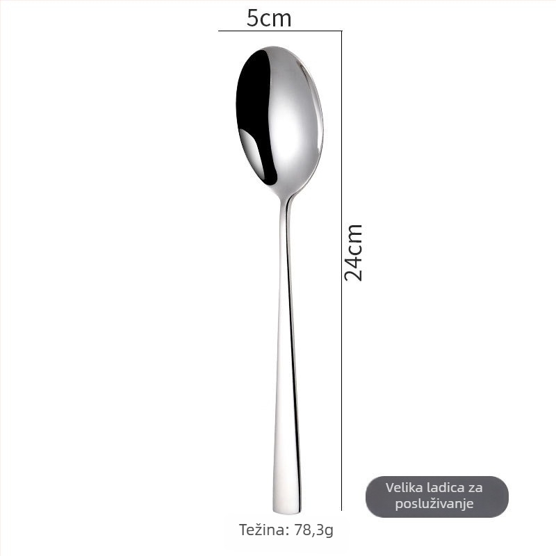 304 nehrđajućeg čelika dugačka žlica za posluživanje s graviranjem, marka Mrs. King, stil Japan/Korea