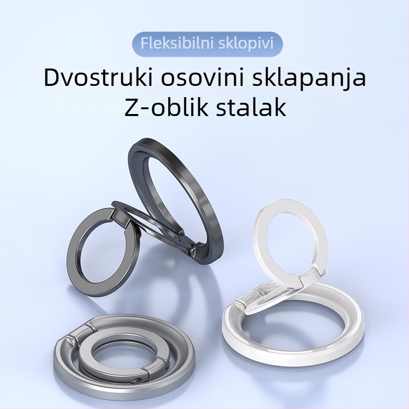 Stolni magnetski držač za telefon s prstenom – rotirajući, kružni dizajn s dvostrukim prstenom, od legure