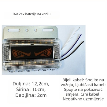 LED stražnja svjetlost za kamione s dizajnom đavoljeg oka, 24V, IP67, LED izvor svjetla, model Lion dance eye lights, pogodno za auto, velike kamione, kamion, poluprikolica