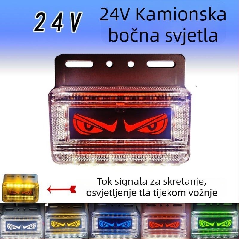 LED stražnja svjetlost za kamione s dizajnom đavoljeg oka, 24V, IP67, LED izvor svjetla, model Lion dance eye lights, pogodno za auto, velike kamione, kamion, poluprikolica