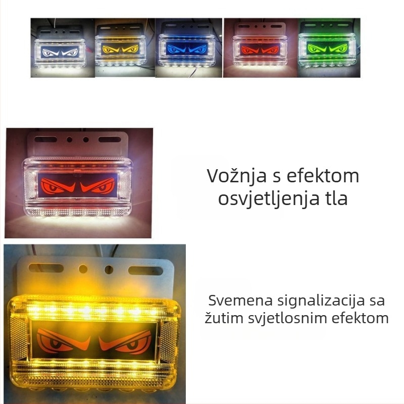 LED stražnja svjetlost za kamione s dizajnom đavoljeg oka, 24V, IP67, LED izvor svjetla, model Lion dance eye lights, pogodno za auto, velike kamione, kamion, poluprikolica