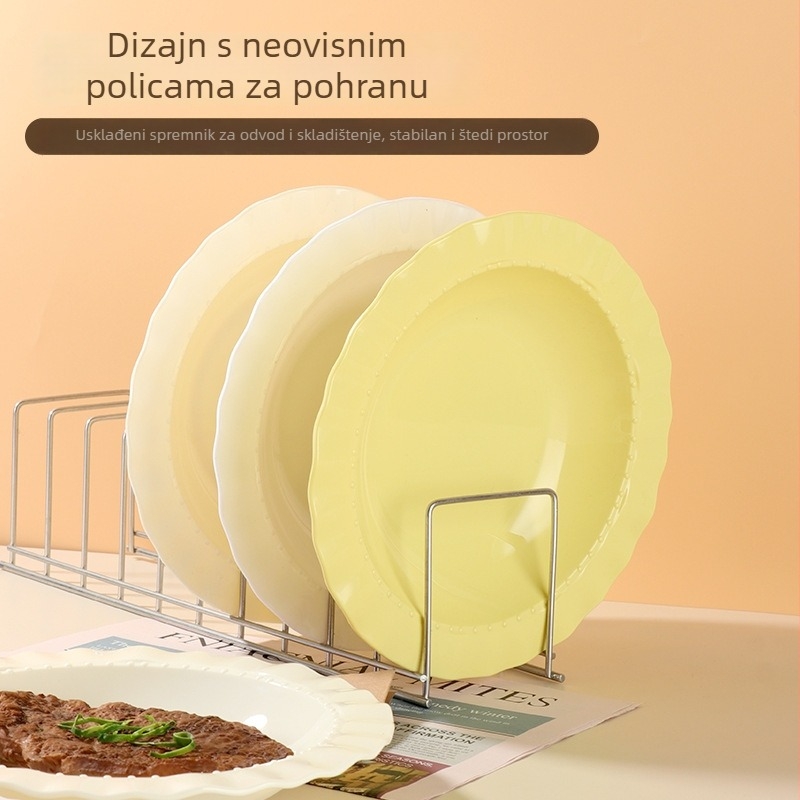 Kružni plastični tanjur za doručak – moderni jednostavni stil, površina ručno crtana, mogućnost prilagodbe logotipa