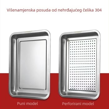 Kvadratni plitki pladanj od 304 nehrđajućeg čelika za hotele i restorane – tanjur za ribu i knedle