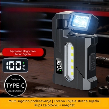 LED svjetiljka s COB svjetlom, 360° rotacija, punjiva, 20W, vijek baterije 4–6 sati