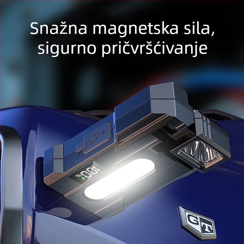 LED svjetiljka s COB svjetlom, 360° rotacija, punjiva, 20W, vijek baterije 4–6 sati