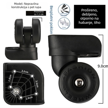 Zamjena kotača za prtljagu – univerzalni dodaci za kotače, PVC, proljeće 2025