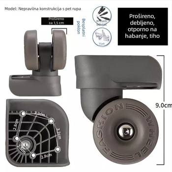 Zamjena kotača za prtljagu – univerzalni dodaci za kotače, PVC, proljeće 2025