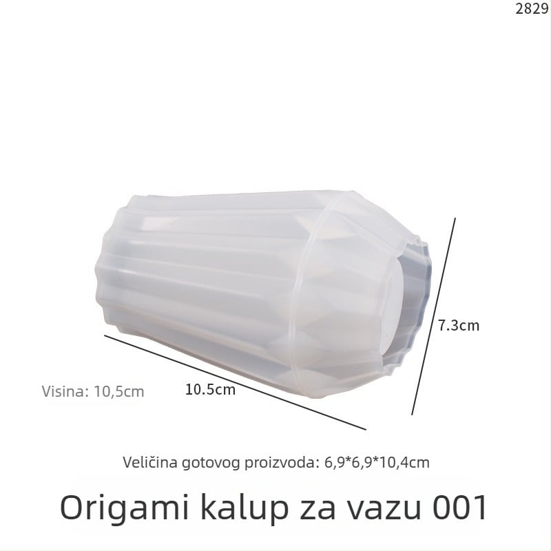 Kružna silikon forma za vazu, za odljevanje gipsa i smole; nepravilnog stila