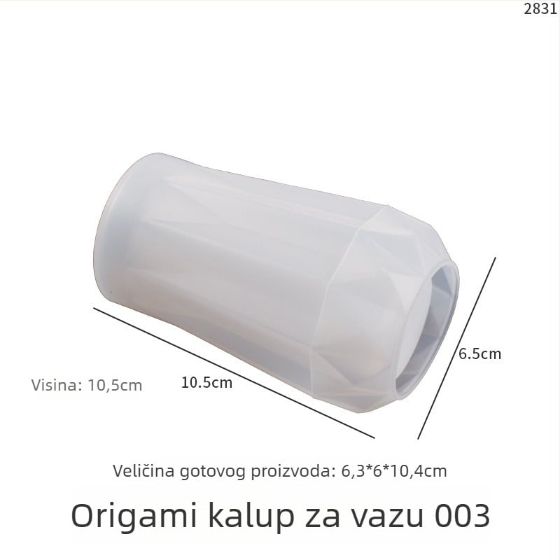 Kružna silikon forma za vazu, za odljevanje gipsa i smole; nepravilnog stila