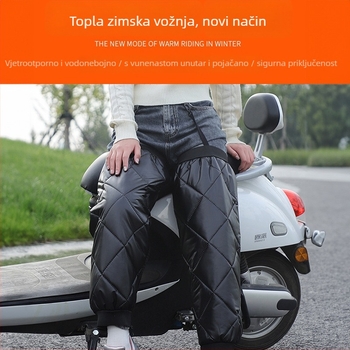 Zaštitne koljeno za vožnju — zimsko grijanje, otporan na vjetar, za odrasle, od PU, zlatni baršun i ovčja vuna