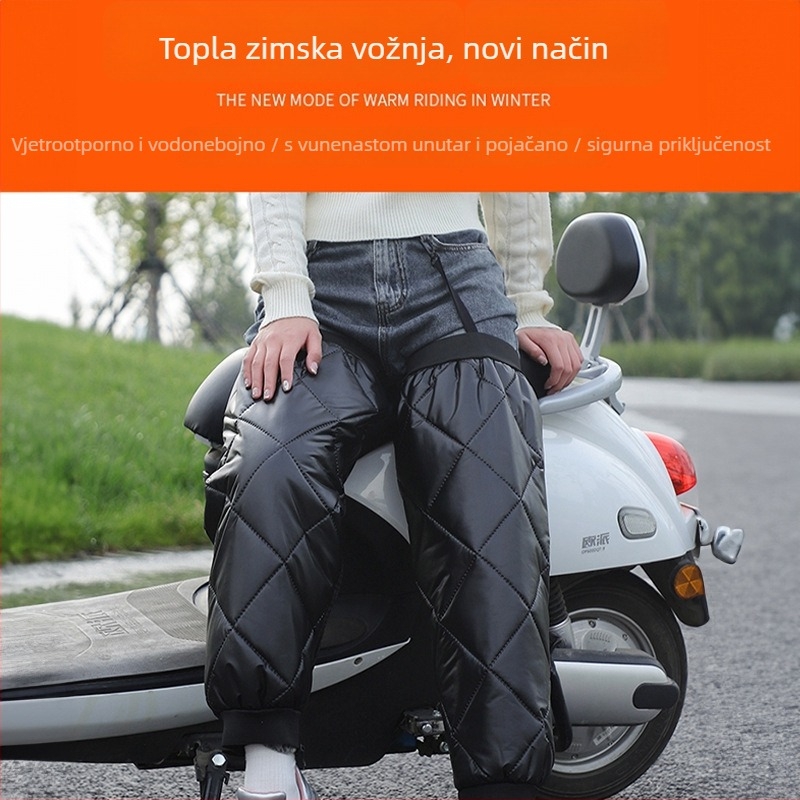 Zaštitne koljeno za vožnju — zimsko grijanje, otporan na vjetar, za odrasle, od PU, zlatni baršun i ovčja vuna