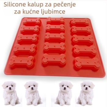 Silikonska forma za pečenje u obliku medvjeđe šape — nepravilnog oblika, silikon kalup za kolače, pakirana u plastičnu vrećicu.