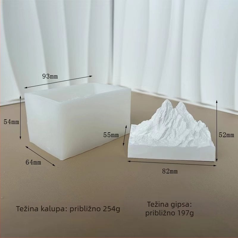 Silikonska forma za mousse tortu, 3D oblik ledene planine, nepravilni oblik, moderan minimalistički stil