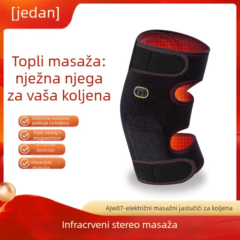 Električne masažne koljeno jastučiće s toplim kompresom i vibracijskom terapijom; raspon temperature 55–72°C; snaga 10W; napon 5V; težina 600g