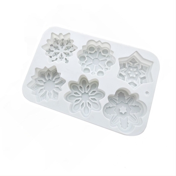 Set od 6 silikonskih kalupa s motivom snježne pahulje za fondant, ukrašavanje torti, čokoladu i izradu svijeća