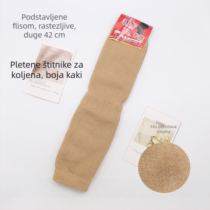 Dugi koljeni jastučići od imitacije kašmira, pleteni, debeli s flis podlogom, zaštita od hladnoće za muškarce i žene