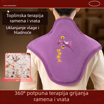 Torba za topli kompres ramena i vrata s električnim grijanjem i paketom morske soli i krupne soli za kućnu fizioterapiju cervikalnog područja