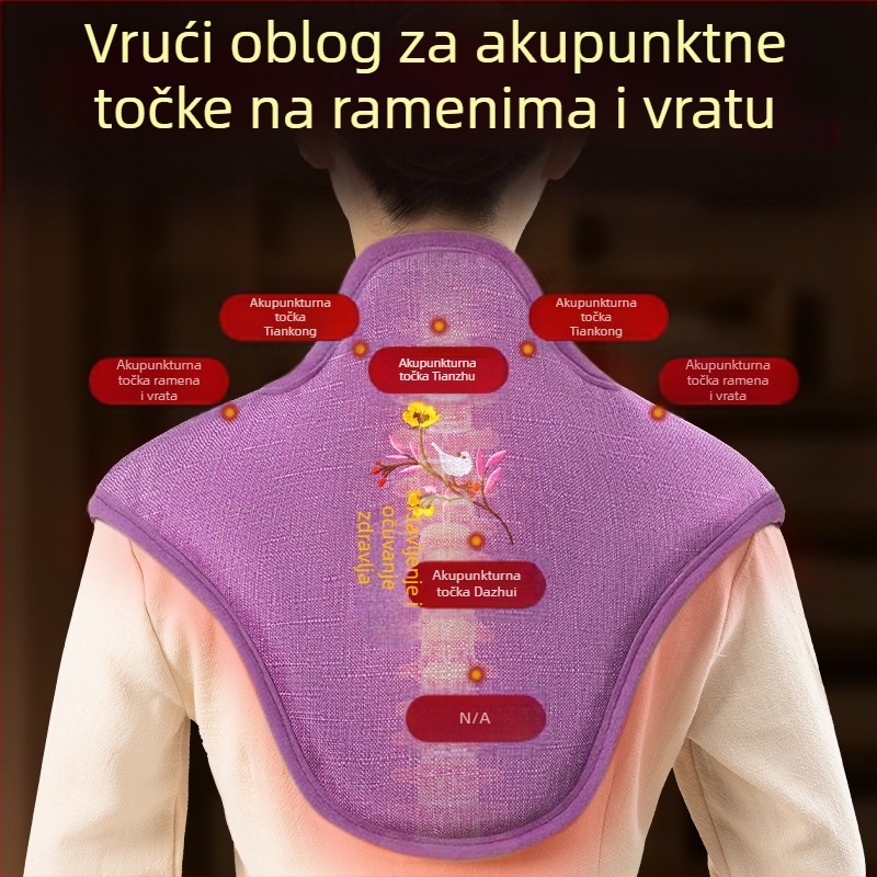 Torba za topli kompres ramena i vrata s električnim grijanjem i paketom morske soli i krupne soli za kućnu fizioterapiju cervikalnog područja