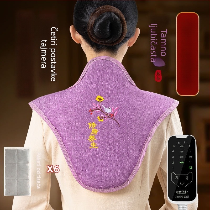 Torba za topli kompres ramena i vrata s električnim grijanjem i paketom morske soli i krupne soli za kućnu fizioterapiju cervikalnog područja