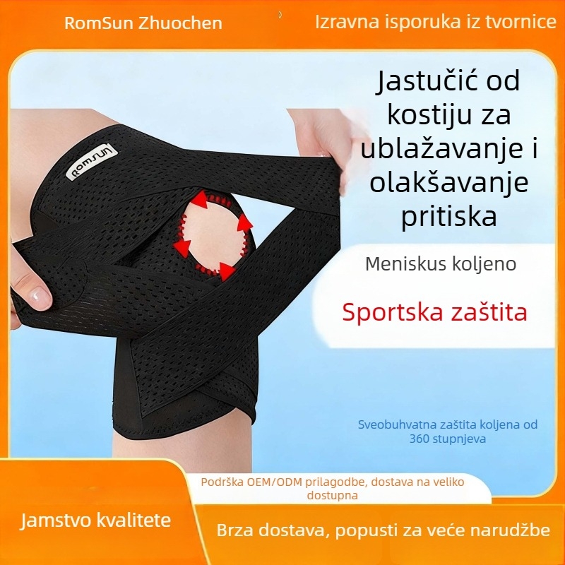 Prilagodljivi štitnik koljena s zaštitom koljena, poliester vlakno, za odrasle, tenis