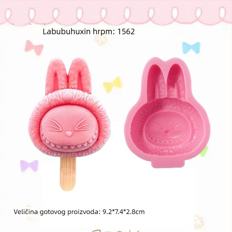 Labubu silikonski kalup za sladoled – siguran silikon za hranu, nepravilnog oblika, kalup za pečenje torti, za fondant i čokoladu