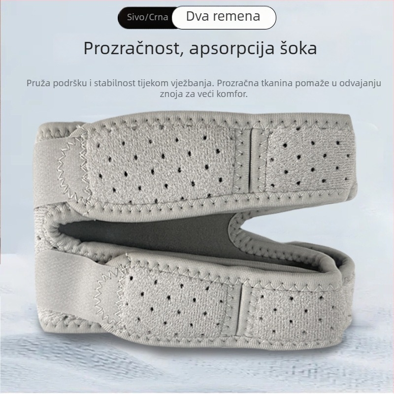 Nagnji koljena za patelu – kompresijski, prozračan, ublažava udarce, dvostruko prilagodljiv, za košarku, trčanje i planinarenje. Materijal: poliester + najlon + gum