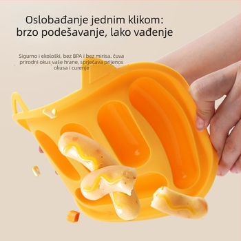 Pravokutna silikon forma za kobasice, prehrambene kvalitete za dječje obroke, za kuhanje na pari i pečenje