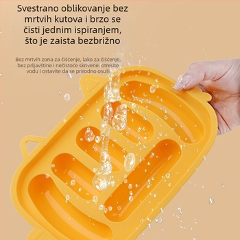 Pravokutna silikon forma za kobasice, prehrambene kvalitete za dječje obroke, za kuhanje na pari i pečenje