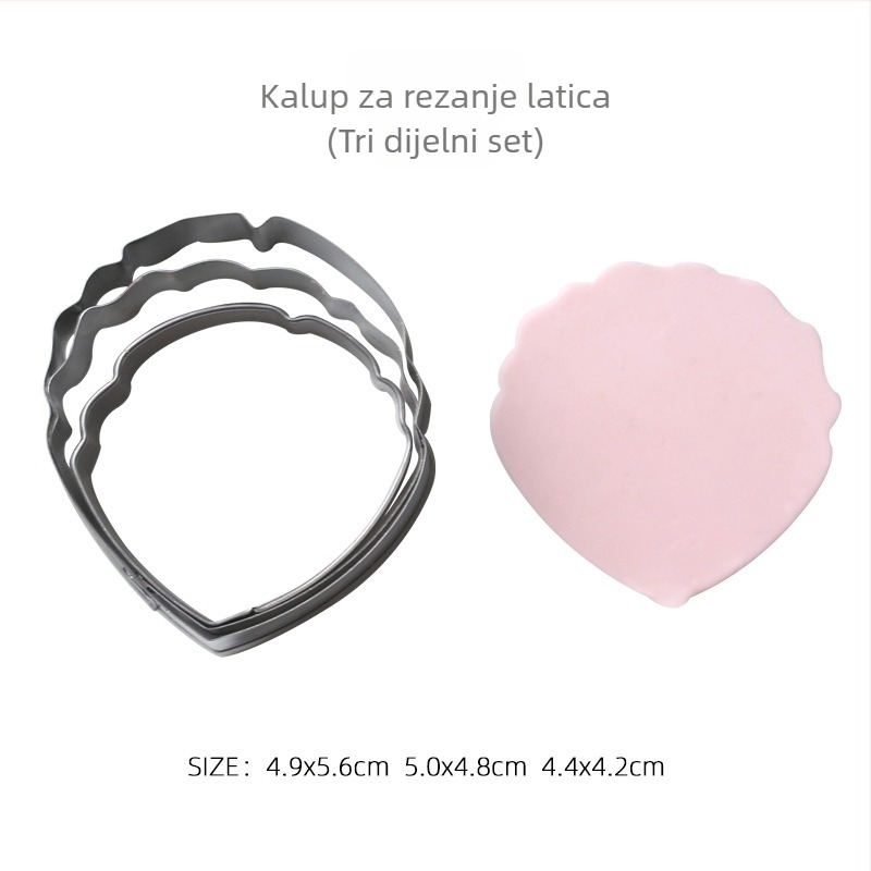 Set za rezanje latica za pečenje — nepravilnog oblika, nehrđajući čelik, dizajn simuliranog cvijeća