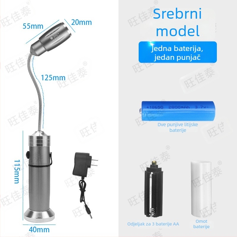 LED radna svjetiljka za CNC strojeve, punjiva baterija, snažan magnetski držač, prijenosna za održavanje strojeva
