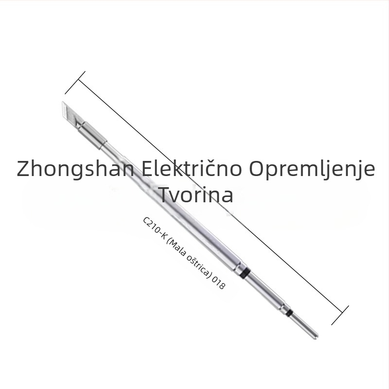 Vrh za zavarivanje C210 serije; bakar, bezolovni; oblici vrha: pointed head / knife head / curved head; raspon temperature 0–500°C; maksimalna snaga 150W; kompatibilan s GVM/JBC/OSS/T26 stanicama