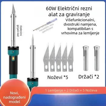 Vrtno električno lemilo sa svjetlom, dvostruki vrući nož za bušenje cvjetnih posuda, rezanje i graviranje (za elektroničke spojeve i druge zavarivačke zadatke)