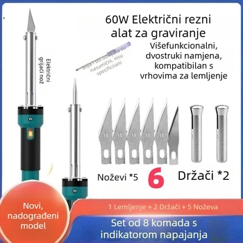 Vrtno električno lemilo sa svjetlom, dvostruki vrući nož za bušenje cvjetnih posuda, rezanje i graviranje (za elektroničke spojeve i druge zavarivačke zadatke)