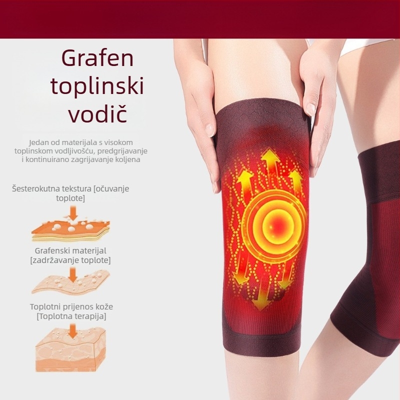 Grafenov toplinski zavoj za koljeno za muškarce i žene, zaštita zglobova od hladnoće, debeo za jesen i zimu, za odrasle
