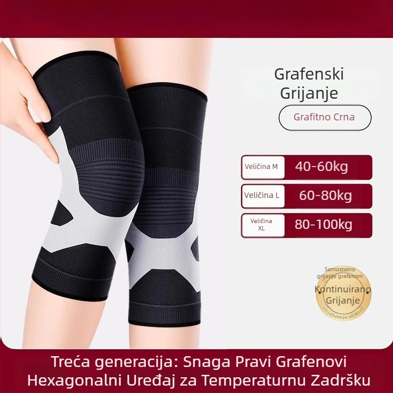 Grafenov toplinski zavoj za koljeno za muškarce i žene, zaštita zglobova od hladnoće, debeo za jesen i zimu, za odrasle