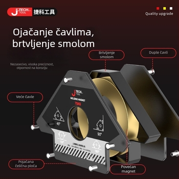 Električni pomoćni držač za zavarivanje sa snažnim magnetskim locatorom i magnetnim držačima za pravi kut i višestruke kutove