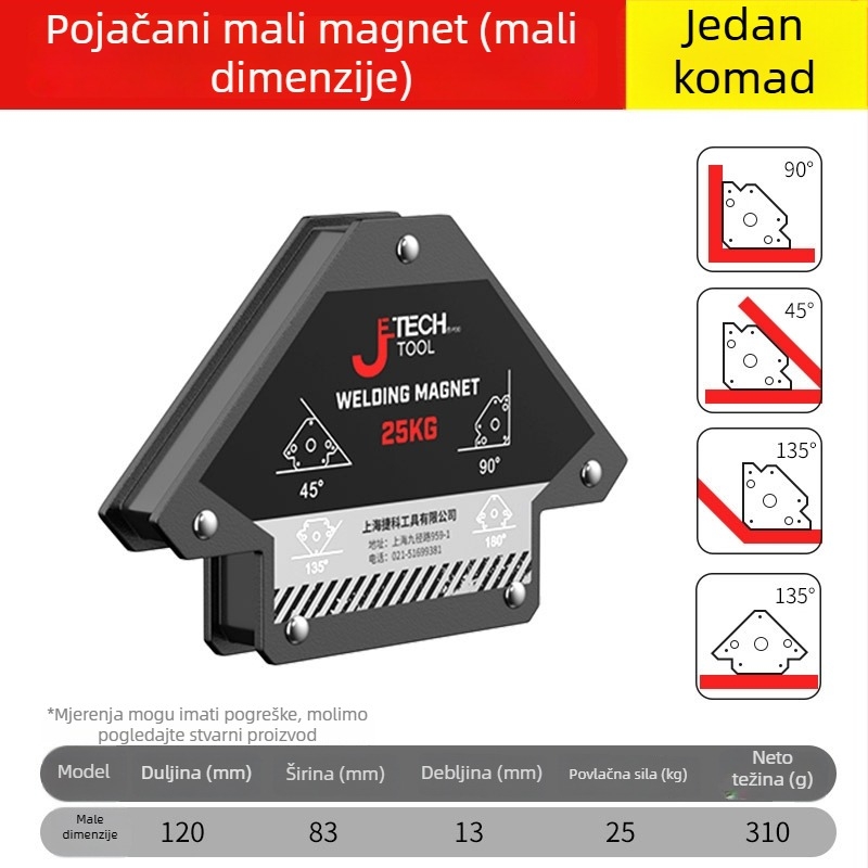 Električni pomoćni držač za zavarivanje sa snažnim magnetskim locatorom i magnetnim držačima za pravi kut i višestruke kutove