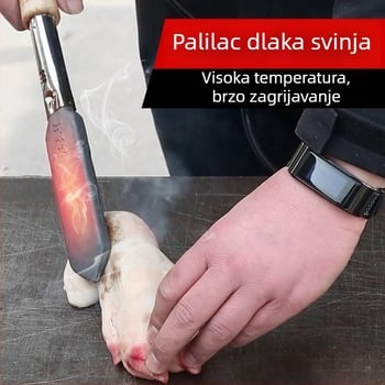 Električni alat za preradu mesa s drvenom ručkom, uklanjanje svinjskih dlaka, roštilj za meso, 600W/700W, dvopolna utičnica