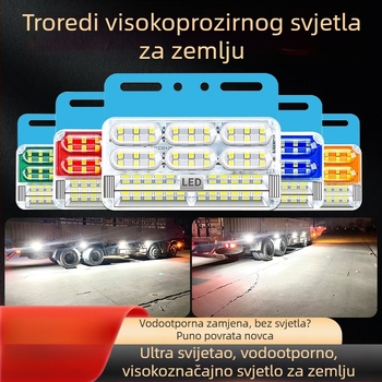 Kamionske bočne svjetiljke s tri reda - vodootporne, 24V, 16W, ABS plast
