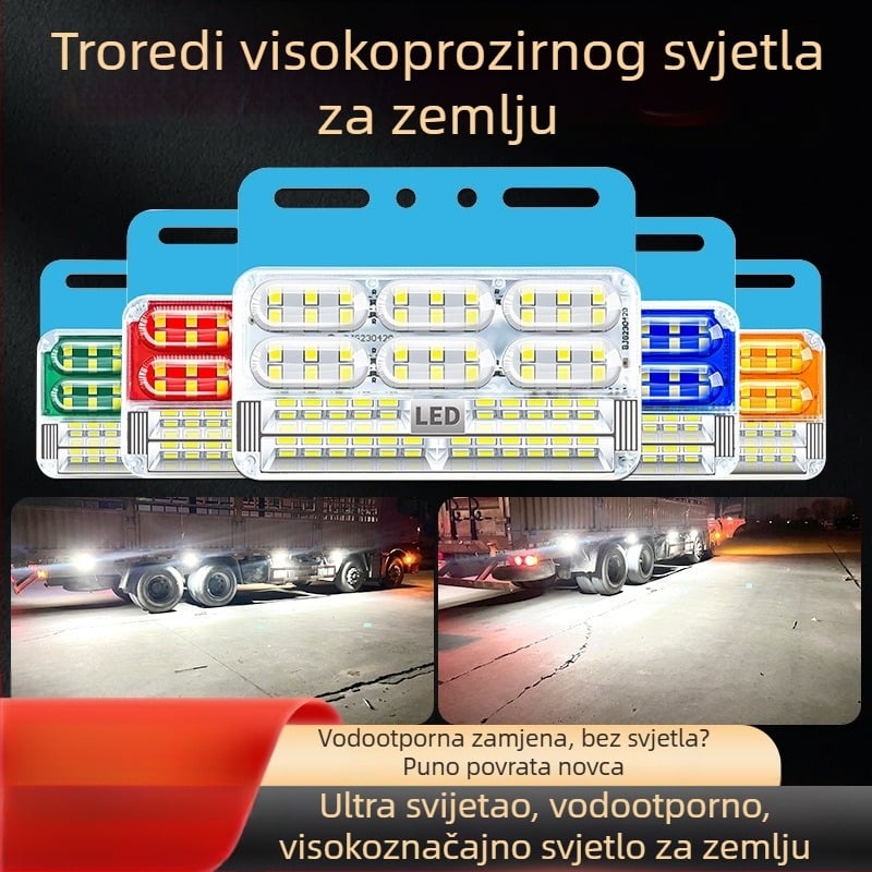 Kamionske bočne svjetiljke s tri reda - vodootporne, 24V, 16W, ABS plast