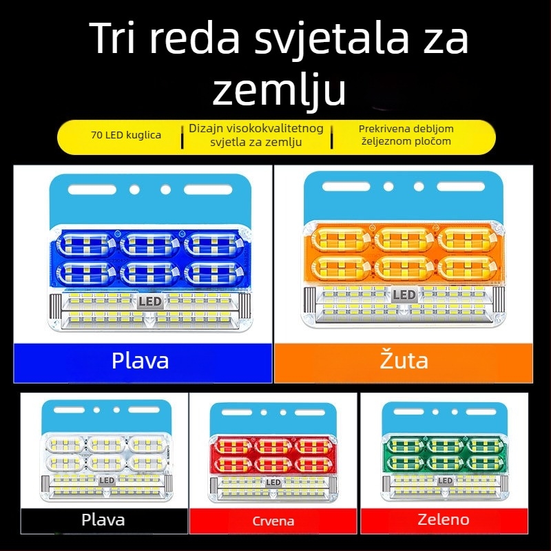 Kamionske bočne svjetiljke s tri reda - vodootporne, 24V, 16W, ABS plast