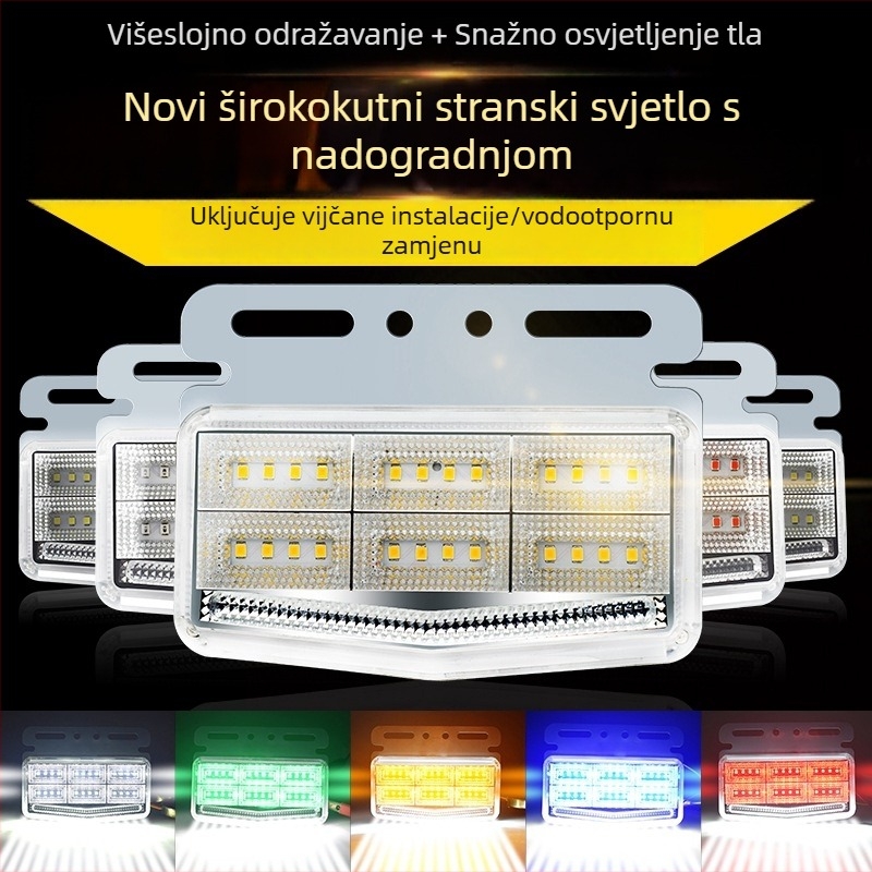 Kamionska bočna svjetiljka, 24V, IP68, LED aluminijsko kućište, 15W, 6000K, 36 lm, širok kut gledanja, za furgone