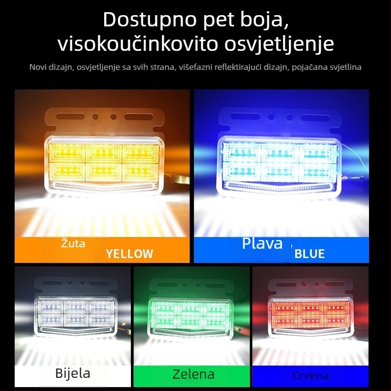 Kamionska bočna svjetiljka, 24V, IP68, LED aluminijsko kućište, 15W, 6000K, 36 lm, širok kut gledanja, za furgone
