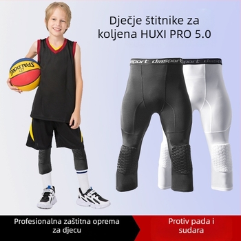 Dječje capri hlače s koljenim jastučićima u obliku pčelinjeg saća, za košarku i nogomet, prozračne, visokoelastične trenirke