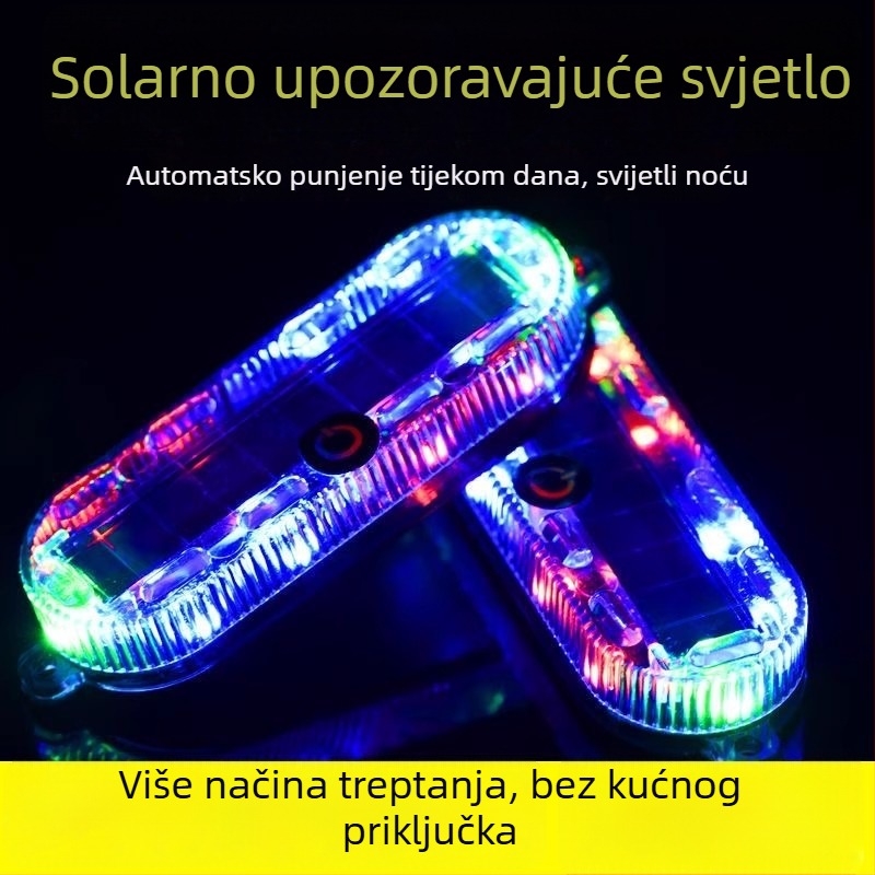 Solarna automobilska strobo lampica za upozorenje na zadnji sudar, snažno ljepilo za montažu, pogodna za kamione i prikolice, punjiva.