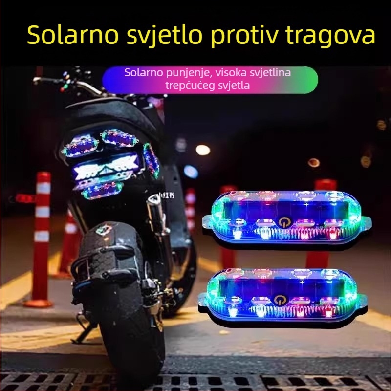 Solarna automobilska strobo lampica za upozorenje na zadnji sudar, snažno ljepilo za montažu, pogodna za kamione i prikolice, punjiva.