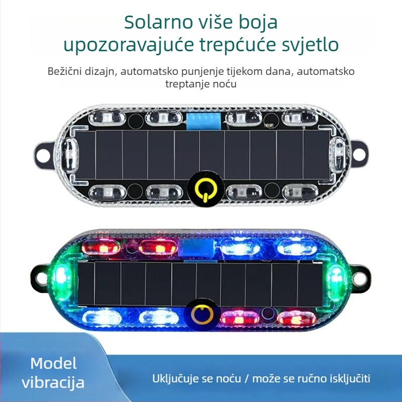 Solarna automobilska strobo lampica za upozorenje na zadnji sudar, snažno ljepilo za montažu, pogodna za kamione i prikolice, punjiva.