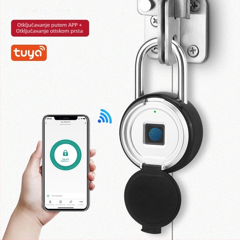 Pametna otključavanja prsta uz APP, 30 pohranjenih otisaka, skeniranje 0,5 s, 500 000 ciklusa, vodootporna, za ormariće, kovčege i ruksake